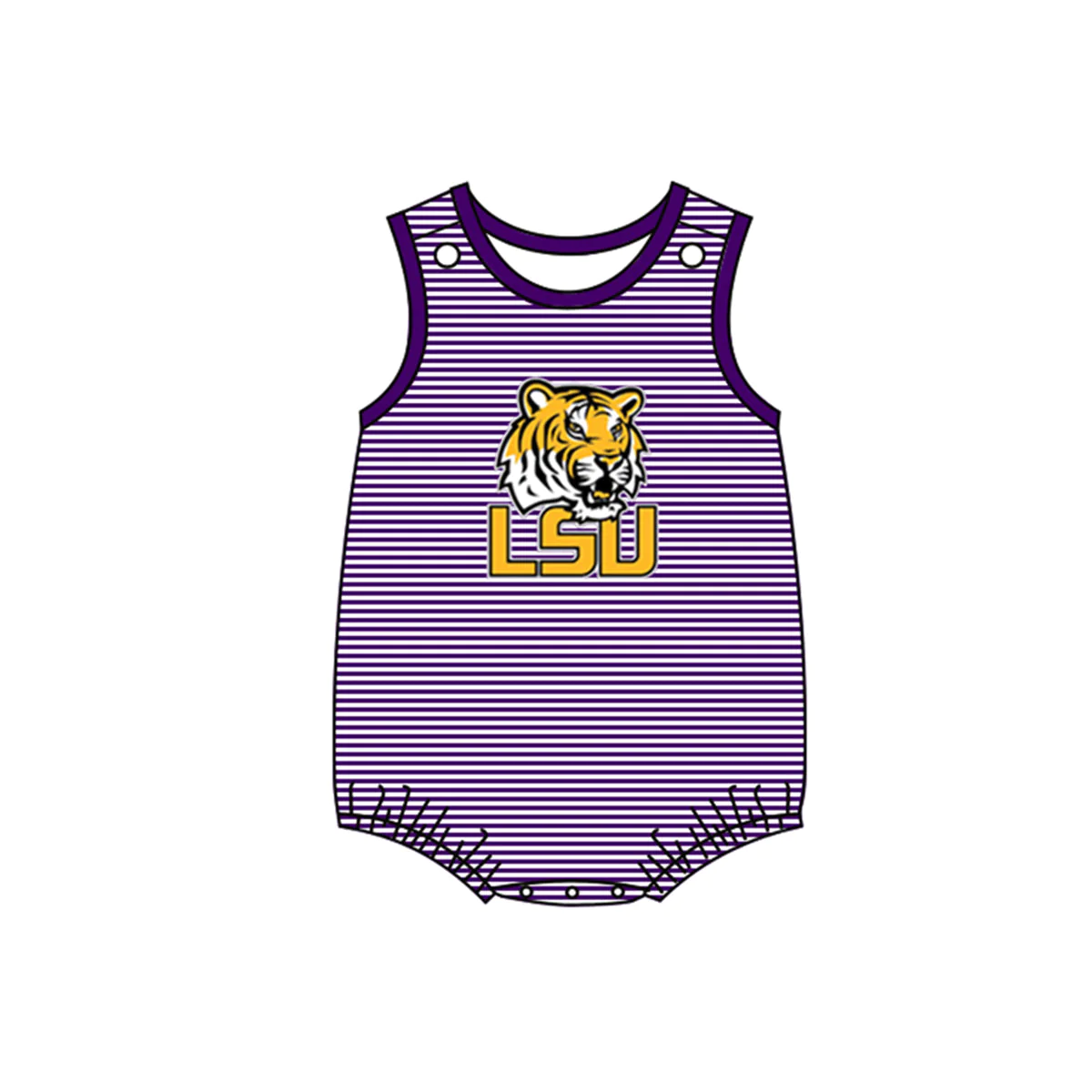 Moq 5 Baby Boy Sleeveless Team Tiger Purple One piece Romper