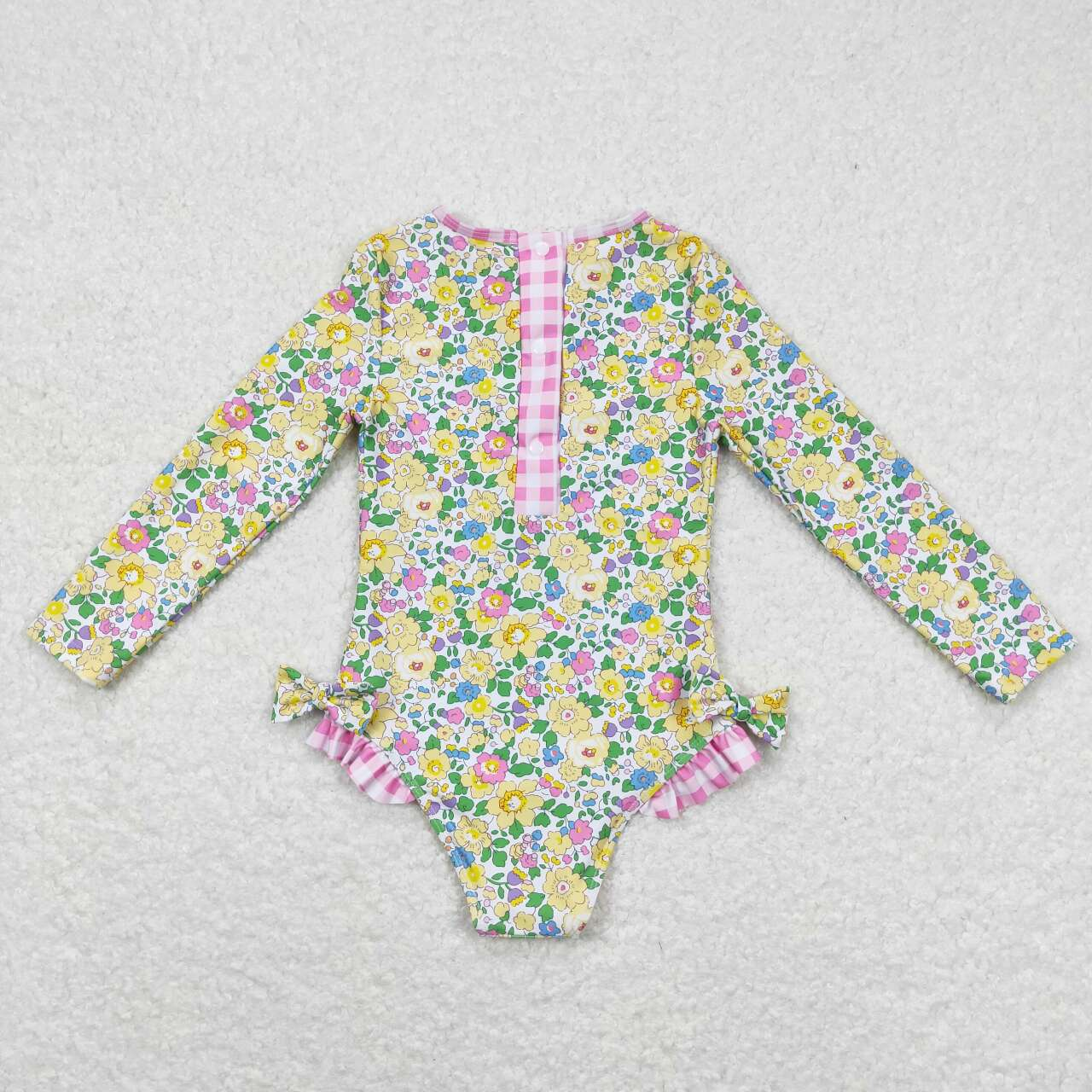 Baby Girl Long Sleeves Floral One Piece Summer Swimsuit