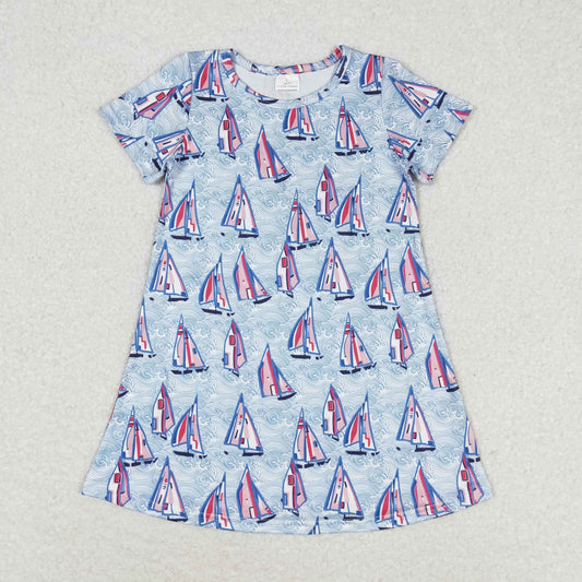 Baby Girl Short Sleeves Boats Dress