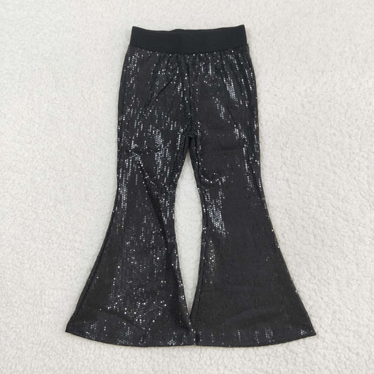 Baby Girl Black Sequins Bell Bottom Pants