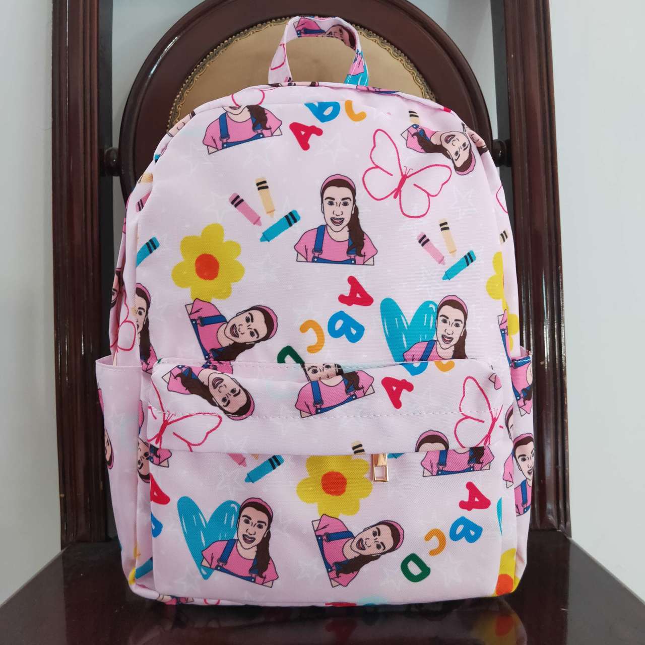 BA0070 Baby Girl Back To School Teacher Pink Bag Backpack