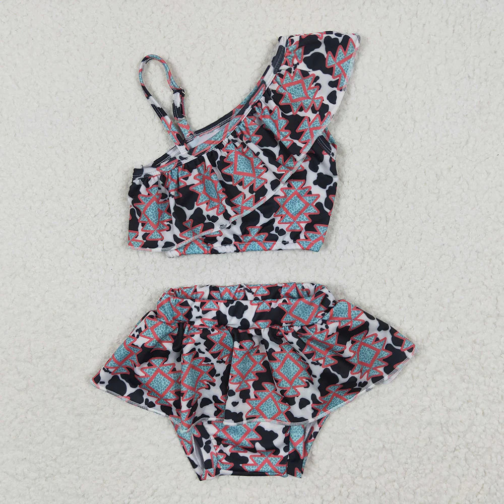 Promotion Baby Girl Western Aztec Bathing Suit Swimsuit Summer Outfit RTS