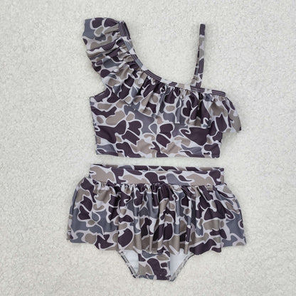 Baby Girl Toddler Summer Camo Swimsuit Sibling Set RTS