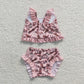Promotion Baby Girl Western Boots Horse Floral Swimsuit Summer Bathing Suit Outfit RTS