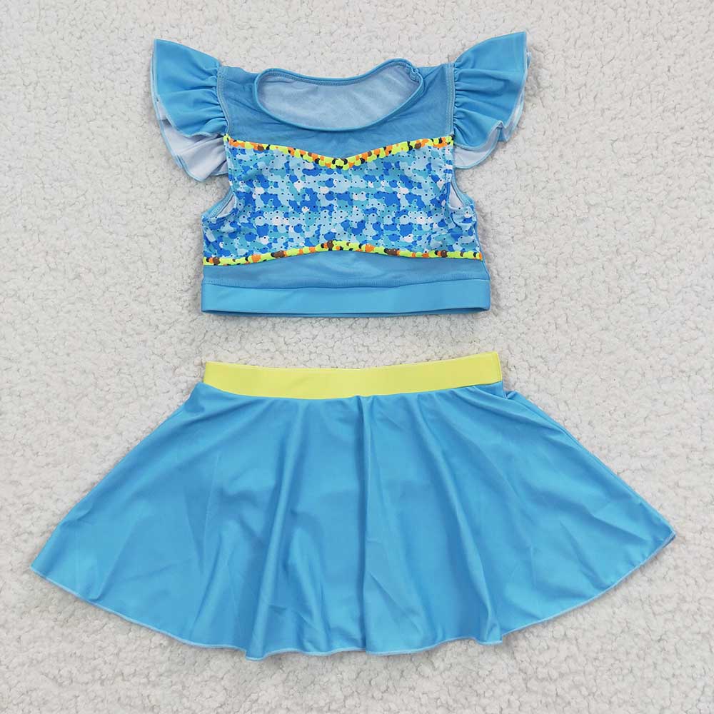 Baby Girl Short Sleeves Princess Sibling Beach Wear Swimsuit