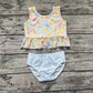 Baby Girl Bathing Suit Floral Tops Stripes Shorts Set Swimsuit