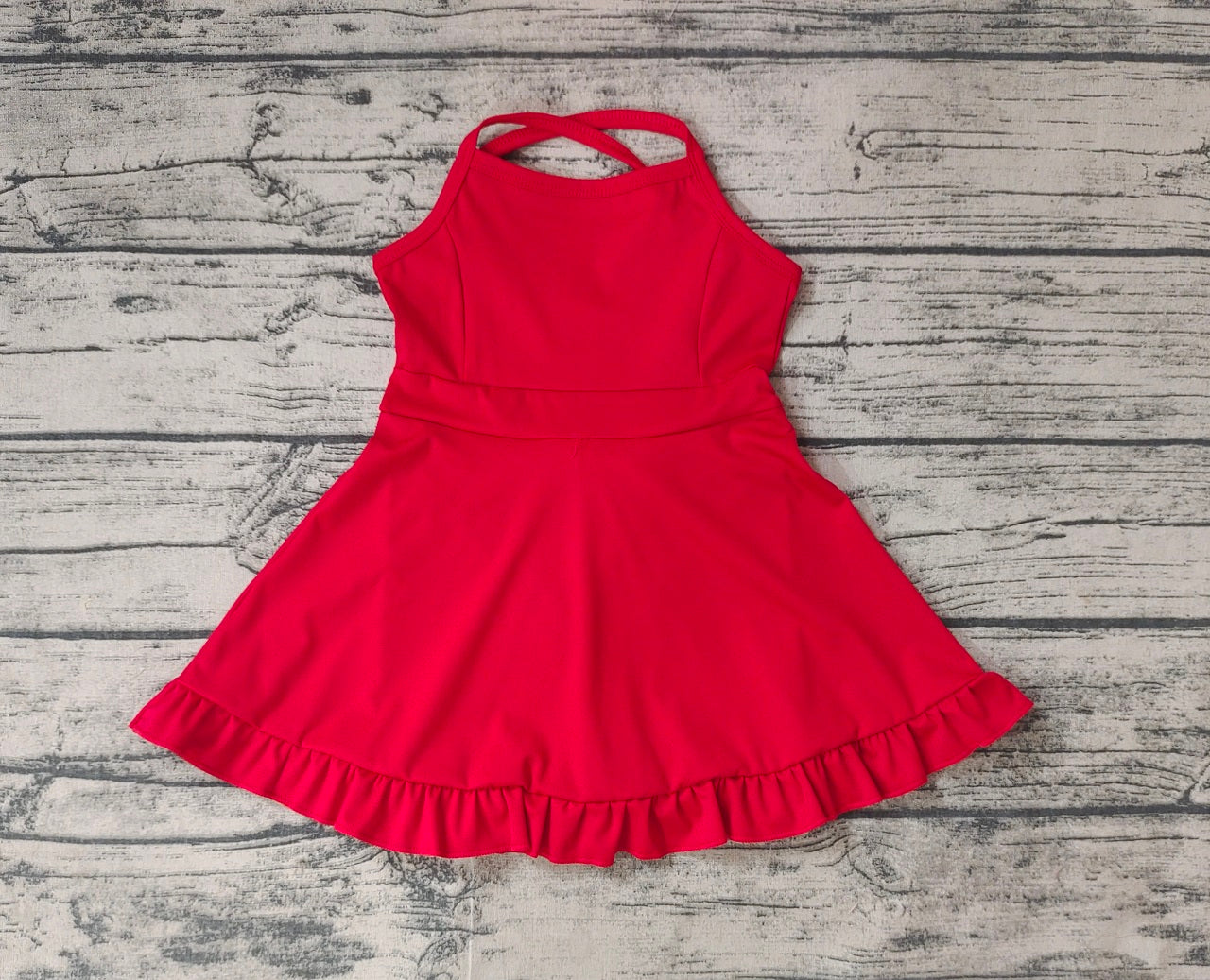 Baby Girl Red Yoga Sports With Shorts Dress