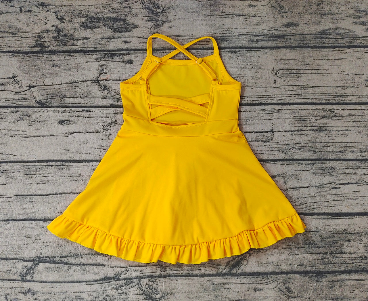 Baby Girl Yellow Yoga Sports With Shorts Dress