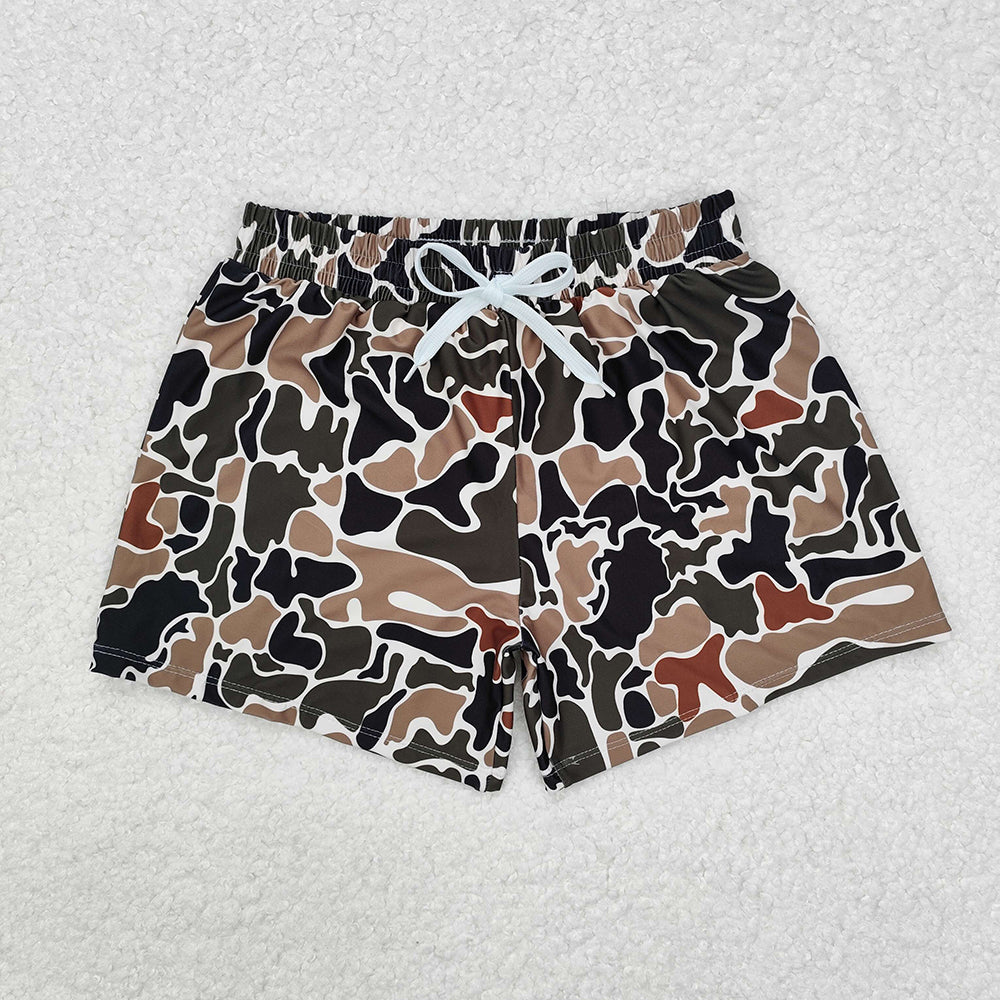 Baby Boy Girl Adult Duck Brown Camo Sibling Family Trunks Swimsuit