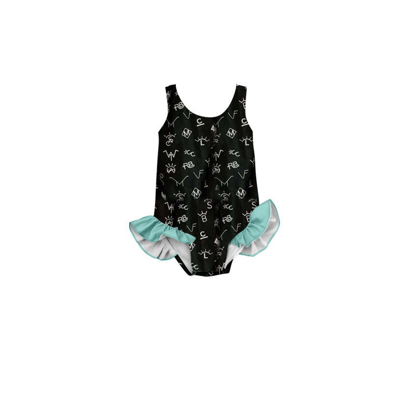 Preorder Baby Girl Sleeveless Western One Piece Swimsuit ( Moq 5 )