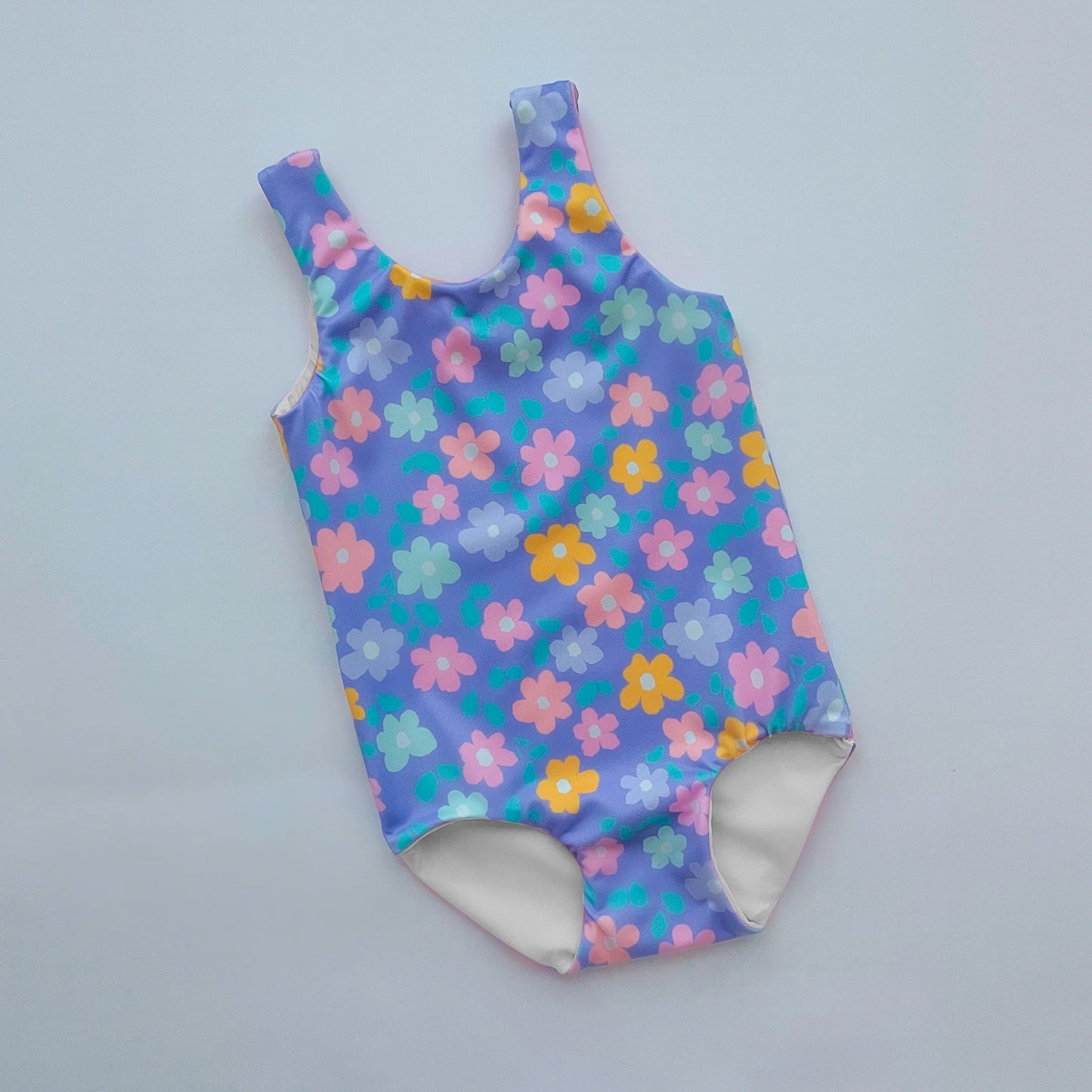 Preorder Baby Girl Short Sleeves Colorful Flower One Piece Swimsuit ( Moq 5 )