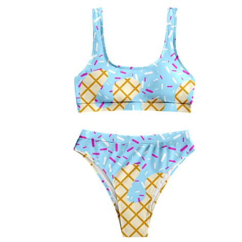 ( Moq 5 ) Preorder Adult Women Blue Drips Team Swimsuit Set