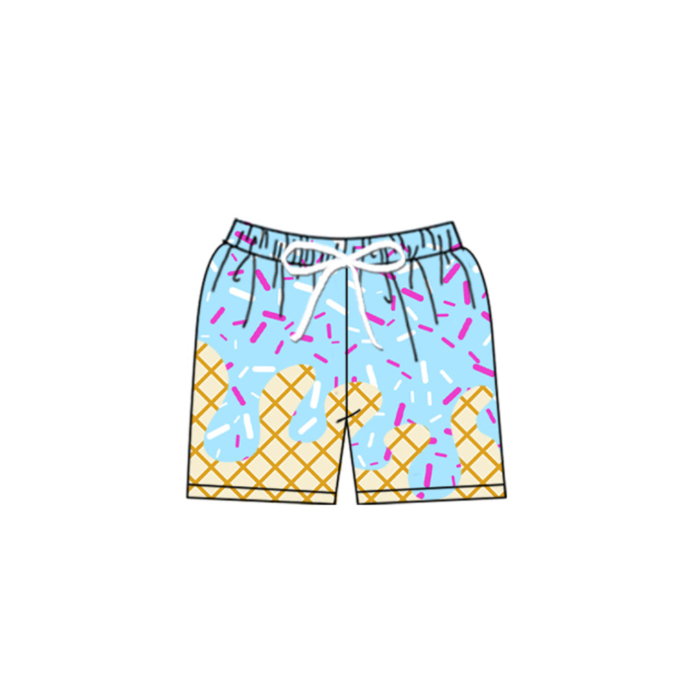 ( Moq 5 ) Preorder Baby Boy Toddler Blue Drips Team Swim Trunks Shorts