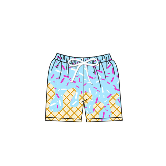 ( Moq 5 ) Preorder Baby Boy Toddler Blue Drips Team Swim Trunks Shorts