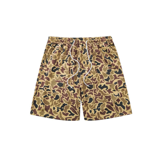 ( Moq 5 ) Preorder Adult Men Khaki Camo Pockets Swimming Trunks