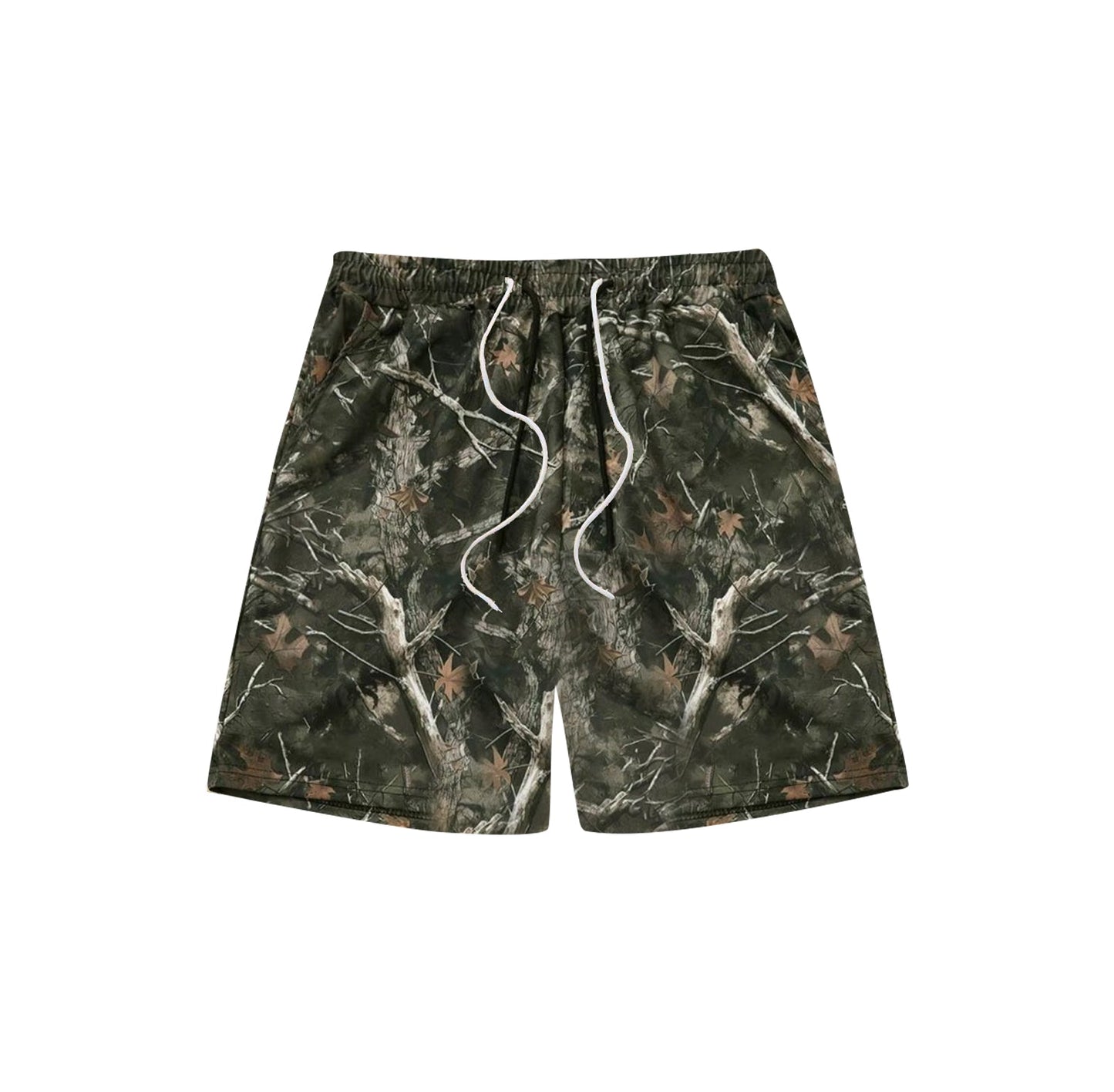 ( Moq 5 ) Preorder Adult Men Leaves Camo Pockets Swimming Trunks