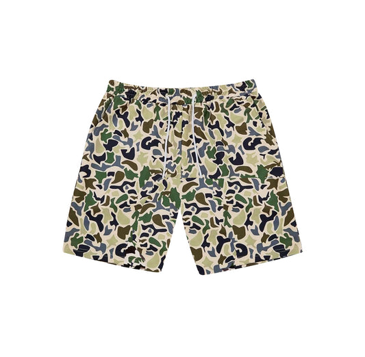 ( Moq 5 ) Preorder Adult Men Camo Pockets Green Swimming Trunks