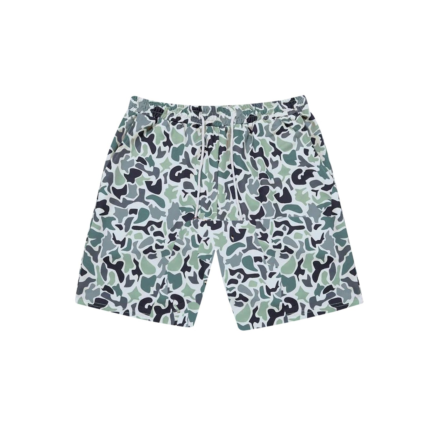 ( Moq 5 ) Preorder Adult Men Green Camo Pockets Swimming Trunks