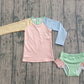 Baby Girls Kids Long Sleeves Zipper Tops Ruffle Shorts Set Swimsuit RTS