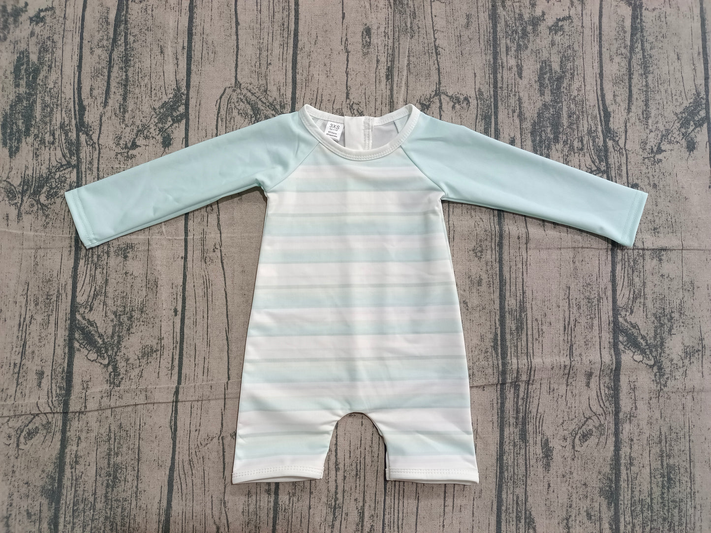 Baby Boys Kids Long Sleeves Stripes Zipper One-piece Swimsuit RTS