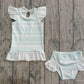 Baby Girls Kids Shorts Sleeves Stripes Tops Shorts Set Swimsuit RTS