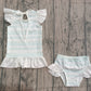 Baby Girls Kids Shorts Sleeves Stripes Tops Shorts Set Swimsuit RTS
