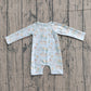 Baby Boys Kids Long Sleeves Dogs Zipper Blue One-piece Swimsuit RTS
