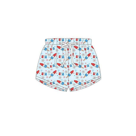 ( Moq 5 ) Preorder Baby Boys Popsicles Swim Trunks 4th of July Summer Swimwear