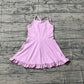 Baby Girls Kids Straps Yoga Active Purple Ruffle Knee Length Dress RTS