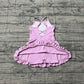 Baby Girls Kids Straps Yoga Active Purple Ruffle Knee Length Dress RTS