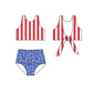 ( Moq 5 ) Preorder Baby Girls Kids Sleeveless Stripes Tops Shorts 4th of July Set Swimsuit