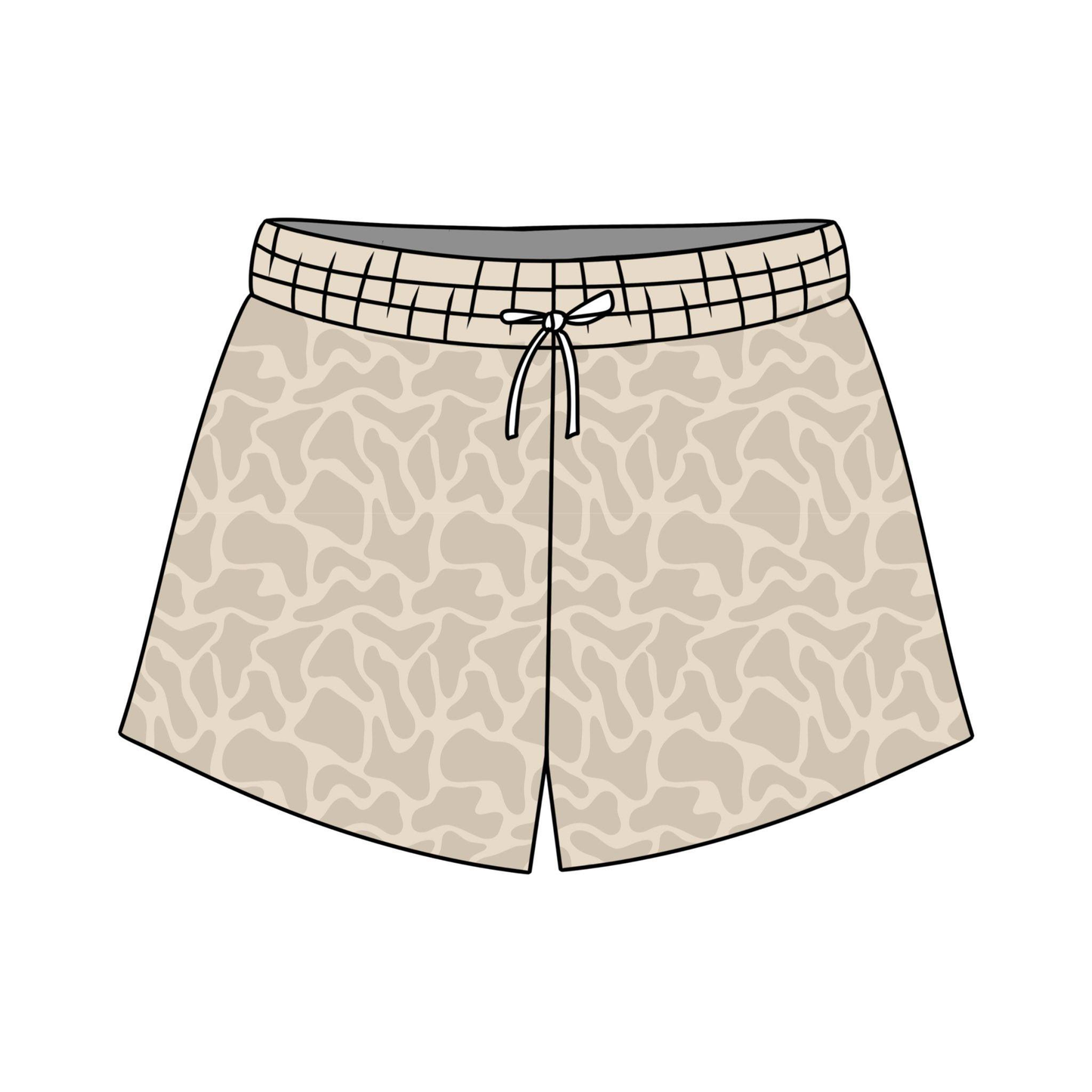 ( Moq 5 ) Preorder Baby Boys Kids Khaki Camo Pockets Swim Trunks Shorts Swimwear