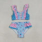 Baby Girls Kids Flower Buttons Ruffle Tops Bummie Shorts Set Swimsuit RTS