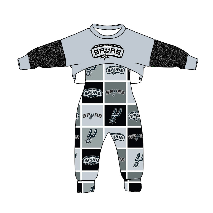 Baby Girl Team Jumpsuits Girl Grey Set