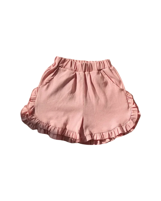 Moq 3 Pre-order SS0235 Baby Girl Cotton ruffle Pink Shorts