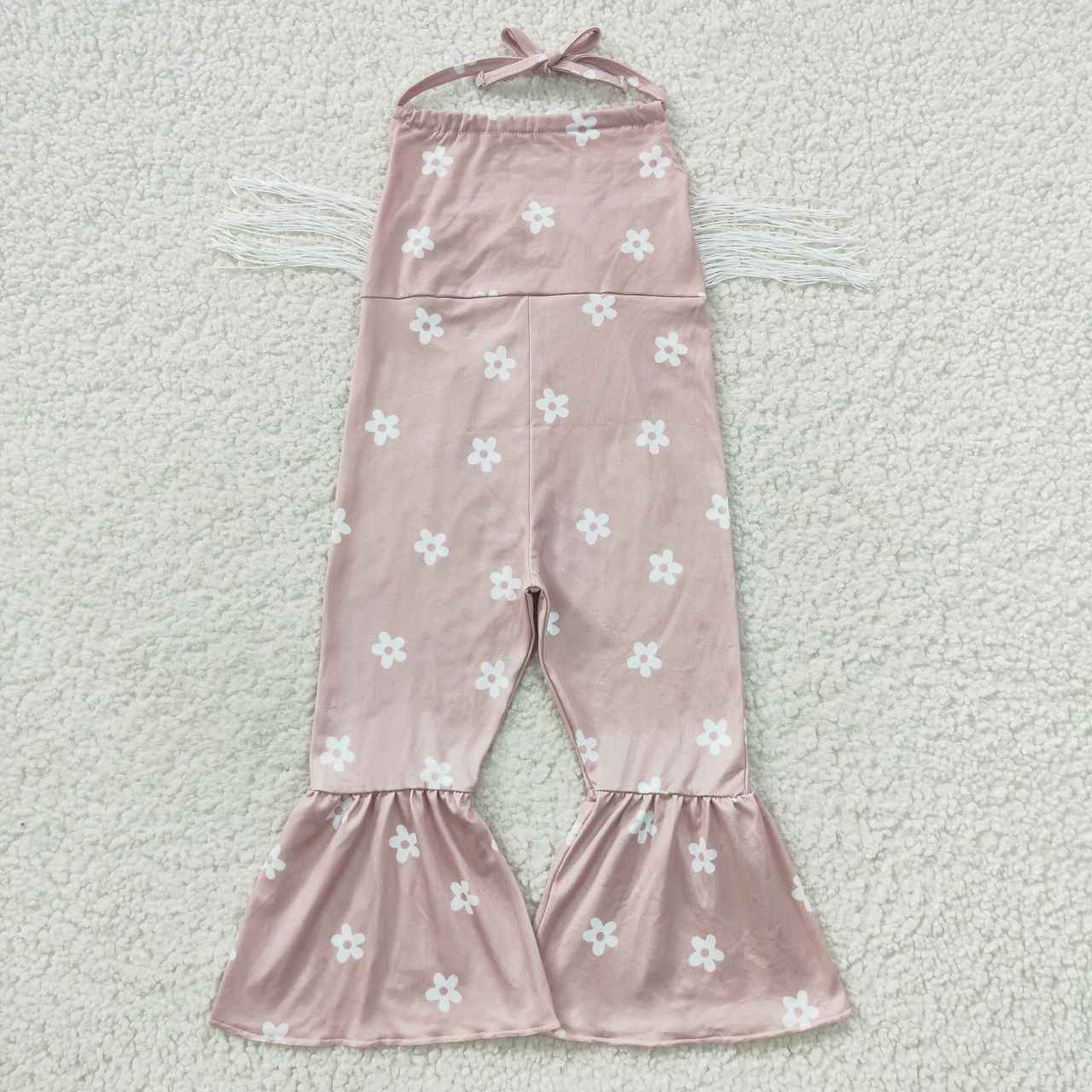 SR0424 Baby Girl Floral Tassel Jumpsuit