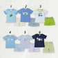 Baby Boy Short Sleeves Embroidery Golf Shirt Shorts Sibling Brother Clothes Set