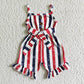 Baby Girl Sleeveless 4th Of July Stars Stripes Sibling Jumpsuit RTS