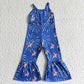 Sibling Baby Girls Kids Straps Stars Bows 4th Of July Bell Pants Jumpsuits RTS