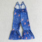 Sibling Baby Girls Kids Straps Stars Bows 4th Of July Bell Pants Jumpsuits RTS