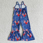Sibling Baby Girls Kids Straps Stars Bows 4th Of July Bell Pants Jumpsuits RTS