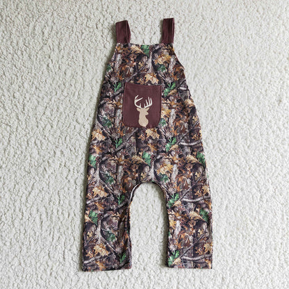 Baby Boy Sleeveless Camo Deer Sibling Romper One Piece Jumpsuit