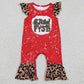 Baby Girl Short Sleeves Crawfish Leopard Sibling Romper Clothes Set