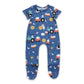 Promotion Baby Boy Kids Farm Boots Short Sleeves Zipper Romper Footed Coverall