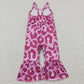 Sibling Baby Girls Kids Straps Western Cow Print Bell Pants Jumpsuits RTS