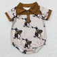 Baby Boy Short Sleeves Western Buttons Romper Sibling Clothes RTS