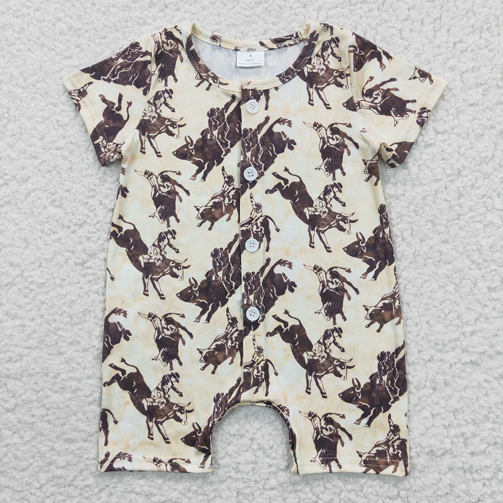 Baby Boy Short Sleeves Buttons Romper Sibling Clothes RTS