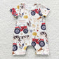Baby Boy Short Sleeves Buttons Romper Sibling Clothes RTS