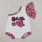 Baby Girl One Shoulder Western Sibling Romper Clothes RTS