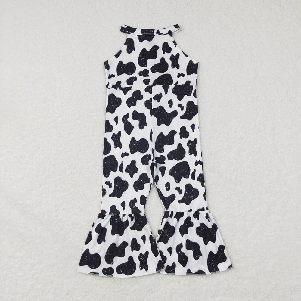 Baby Girl Sleeveless Western Cow Pants Sibling Jumpsuit